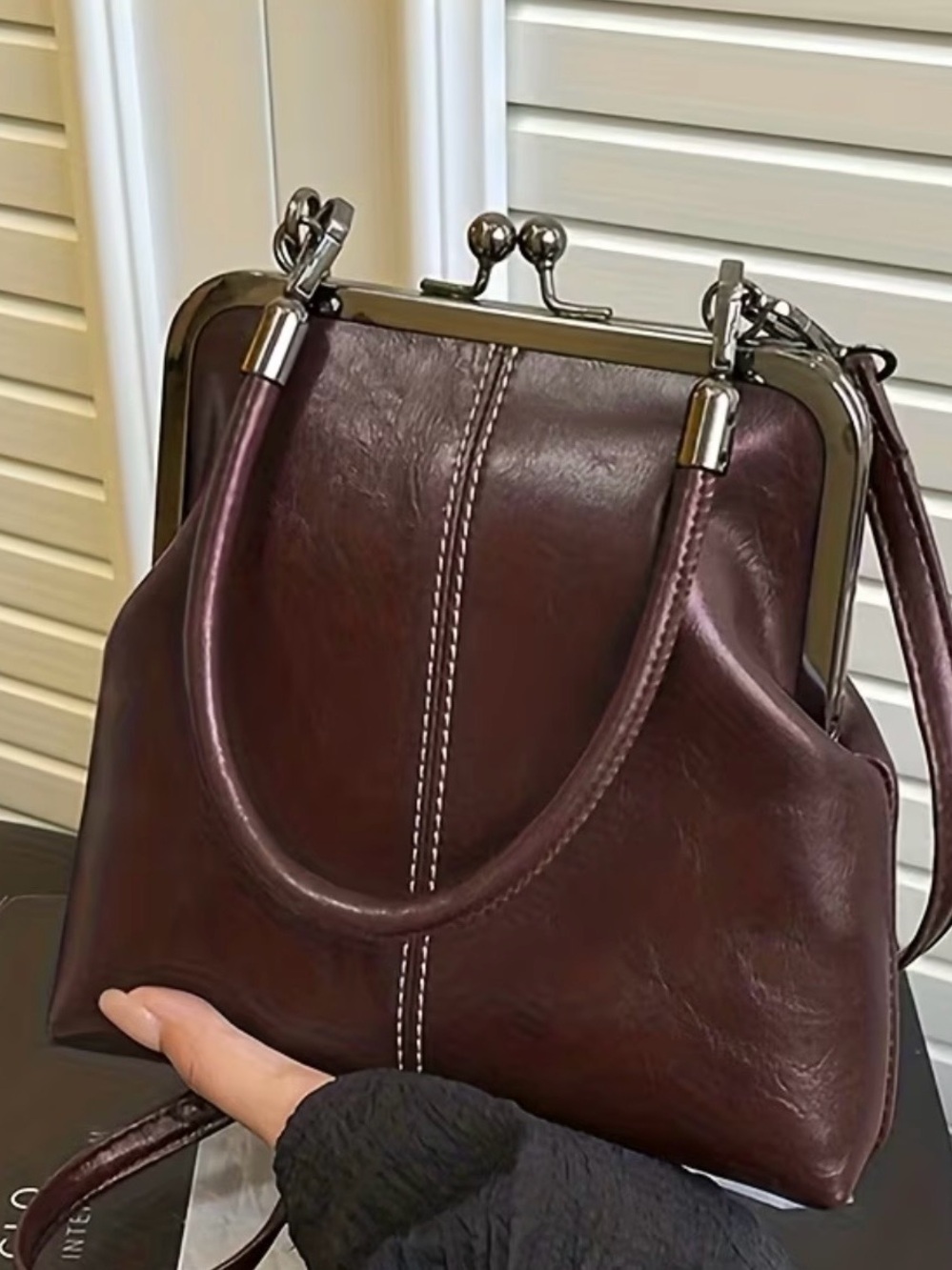 Classic Structured Women's Handbag in Coffee Brown~by GECKO